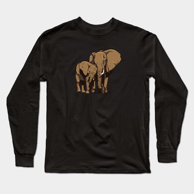 Elephants Long Sleeve T-Shirt by TambuStore
